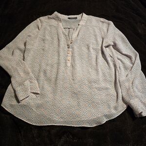 a.n.a Women's Blouse - Light Pink and Blue Floral